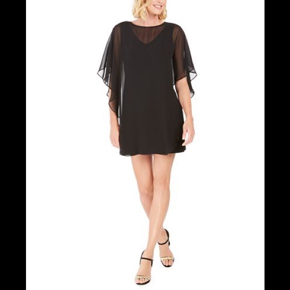 NWT Connected Chiffon & jersey Overlay Dress - Picture 2 of 8